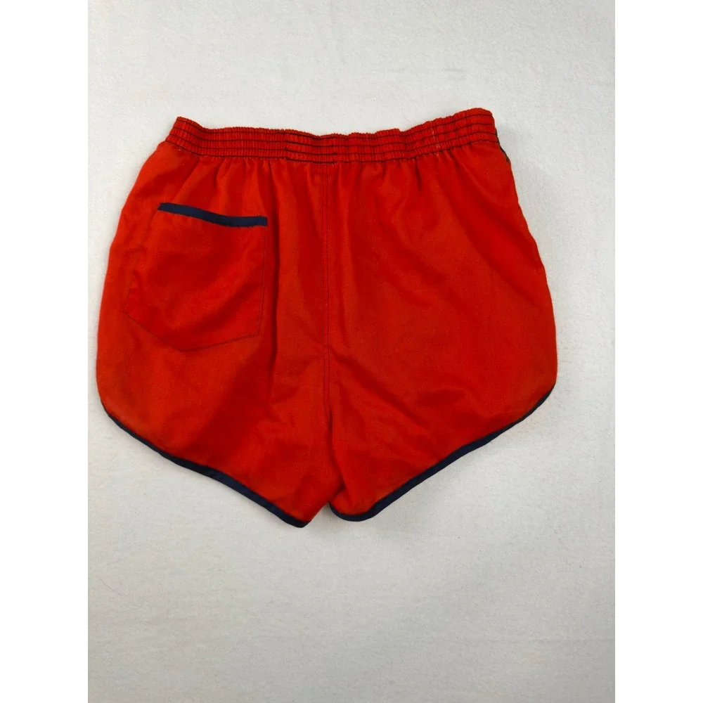 Vintage Jockey DP Sport Shorts Mens Medium Red Navy Blue Athletic Running Retro